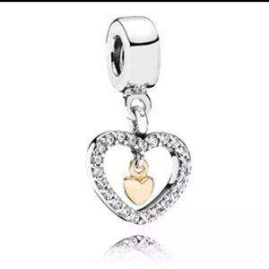 💛VERY BEAUTIFUL AND UNDERSTATED SILVER&GOLD CHARM FOR ANY PANDORA BRACELET💛